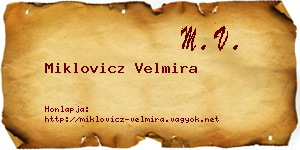 Miklovicz Velmira névjegykártya